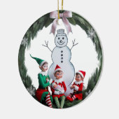 First Christmas Elf Team Wreath Photo Ceramic Keramik Ornament (Links)