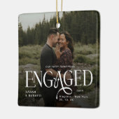 First Christmas Engaged Chic Couples 2 Photos Keramikornament (Links)