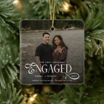 First Christmas Engaged Chic Couples Photo
