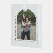 First Christmas Engaged Couples Photo Arch Ornament Aus Glas (Vorderseite links)