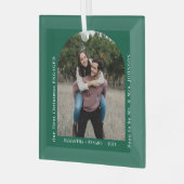 First Christmas Engaged Couples Photo Arch Ornament Aus Glas (Vorderseite links)