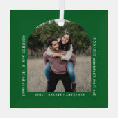 First Christmas Engaged Couples Photo Arch Ornament Aus Glas (Rückseite)