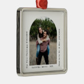 First Christmas Engaged Couples Photo Arch Ornament Aus Metall (Rechts)