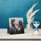 First Christmas Engaged Custom Photo White Script Fotoplatte (InSitu)