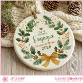 First Christmas Engaged Customizable Photo Keramik Ornament