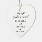 First Christmas Engaged Modern Minimalist Photo Keramik Ornament (Links)