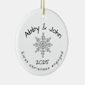 First Christmas Engaged Ornament Minimalist (Rechts)