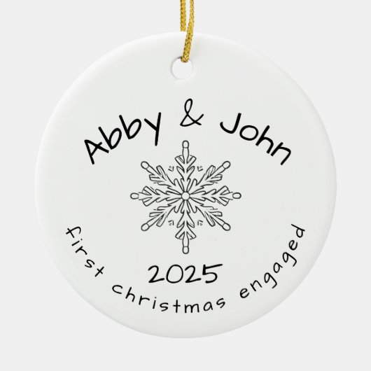 First Christmas Engaged Ornament Minimalist  (Vorne)