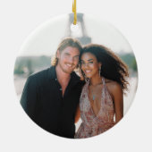 First Christmas Engaged Photo Dress Suit Shoes Keramik Ornament (Hinten)