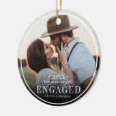 First Christmas Engaged Photo Keramik Ornament (Links)