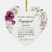 First Christmas Engaged With Calendar Floral Keramik Ornament (Vorne)