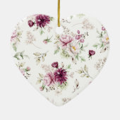 First Christmas Engaged With Calendar Floral Keramik Ornament (Hinten)