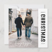 First Christmas Engayated Gay Pride Custom Foto Feiertagskarte (Vorderseite)