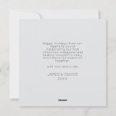 First Christmas Engayated Gay Pride Custom Foto Feiertagskarte (Rückseite)