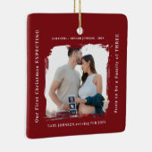 First Christmas Expecting Pregnancy Announcement Keramikornament (Rechts)