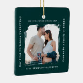 First Christmas Expecting Pregnancy Announcement Keramikornament (Rechts)