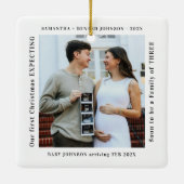 First Christmas Expecting Pregnancy Announcement Keramikornament (Rückseite)