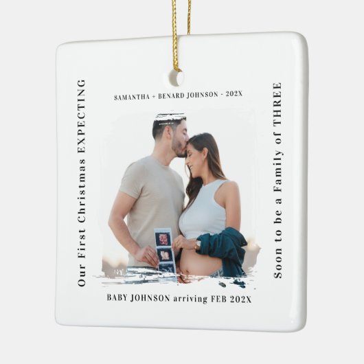 First Christmas Expecting Pregnancy Announcement Keramikornament (Links)