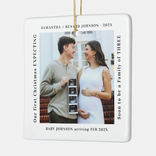 First Christmas Expecting Pregnancy Announcement Keramikornament (Links)