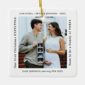 First Christmas Expecting Pregnancy Announcement Keramikornament (Vorderseite)