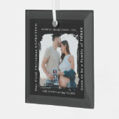 First Christmas Expecting Pregnancy Announcement Ornament Aus Glas (Vorderseite links)