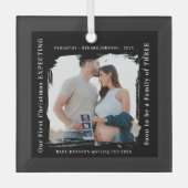 First Christmas Expecting Pregnancy Announcement Ornament Aus Glas (Vorderseite)