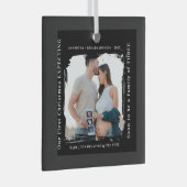 First Christmas Expecting Pregnancy Announcement Ornament Aus Glas (Vorderseite Rechts)