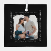 First Christmas Expecting Pregnancy Announcement Ornament Aus Glas (Rückseite)
