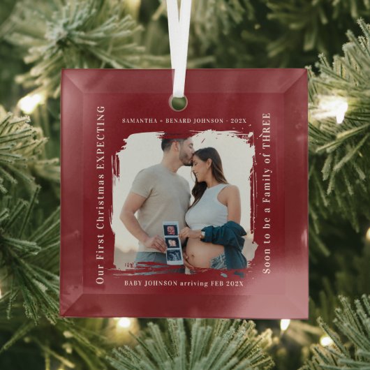 First Christmas Expecting Pregnancy Announcement Ornament Aus Glas (Insitu)