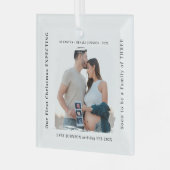 First Christmas Expecting Pregnancy Announcement  Ornament Aus Glas (Vorderseite links)