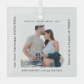 First Christmas Expecting Pregnancy Announcement  Ornament Aus Glas (Vorderseite)