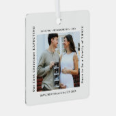 First Christmas Expecting Pregnancy Announcement Ornament Aus Metall (Vorderseite Rechts)