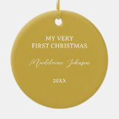 First Christmas Floral Foto Geschenk Keramik Ornament (Hinten)