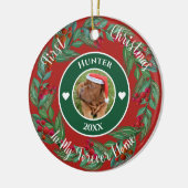 First Christmas Forever Zuhause Pet Wreath Ornamen Keramik Ornament (Links)