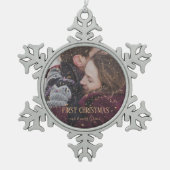 First Christmas Gold Glitzer Snowflake Ornament (Vorderseite)