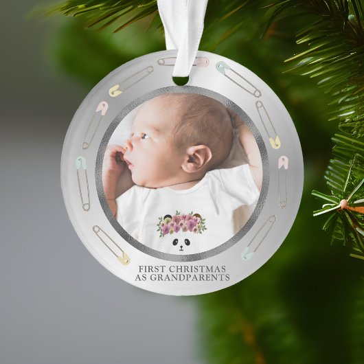 First Christmas Grandeleltern Baby Foto Ornament