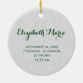 First Christmas Grandparents Green Script Photo Keramik Ornament (Hinten)