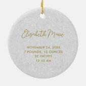 First Christmas Grandparents Minimal Gold Photo Keramik Ornament (Hinten)