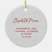 First Christmas Grandparents Minimal Red Photo Keramik Ornament (Hinten)