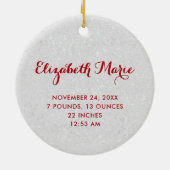 First Christmas Grandparents Red Script Photo Keramik Ornament (Hinten)