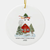 First Christmas Home Cessna Airplane Tree Travel Keramik Ornament (Vorne)