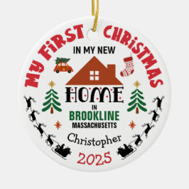 First Christmas In My New Home Custom Name Keramik Ornament