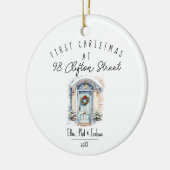 first Christmas in New Home Christmas watercolour Keramik Ornament (Links)