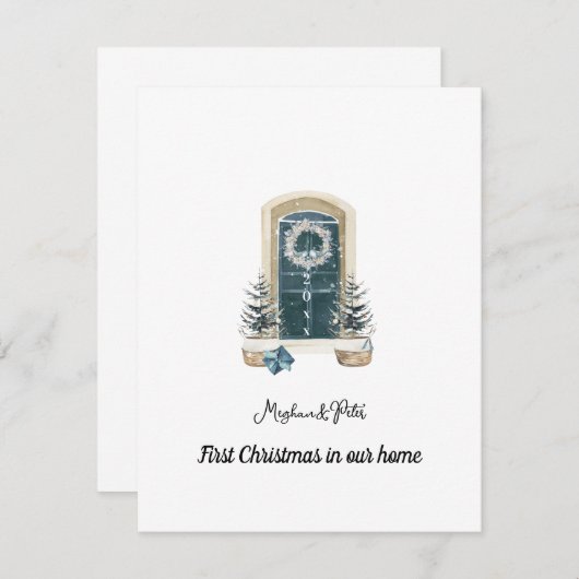 First Christmas In Our Home Sage Green Card (Vorne/Hinten)