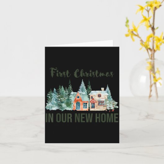 First Christmas In Our New Home Christmas Design Karte (Gelbe Blume)