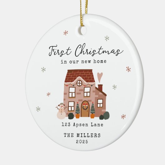 First Christmas In Our New Home Custom Address Keramik Ornament (Links)