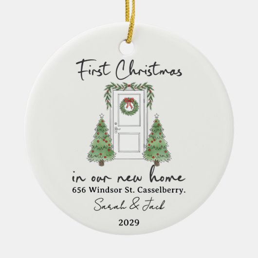 First Christmas in Our New Home Custom Keramik Ornament (Vorne)