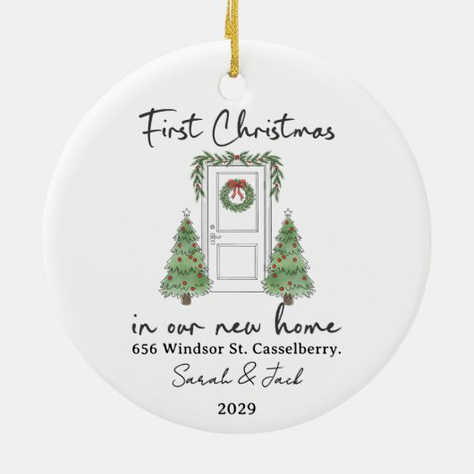 First Christmas in Our New Home Custom Keramik Ornament (Hinten)
