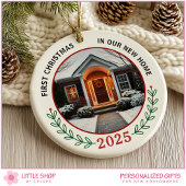 First Christmas in Our New Home Customizable Photo Keramik Ornament
