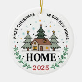 First Christmas in Our New Home Customizable Photo Keramik Ornament (Vorne)